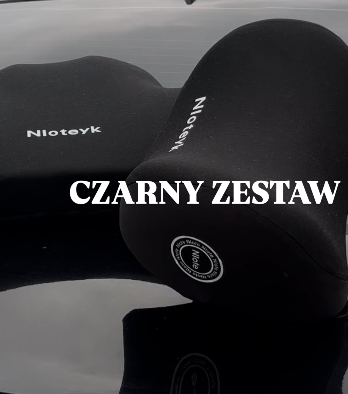 Ergonomiczna poduszka lędźwiowa z pianki memory 3 w 1 - do auta, biura i domu - Czarny zestaw