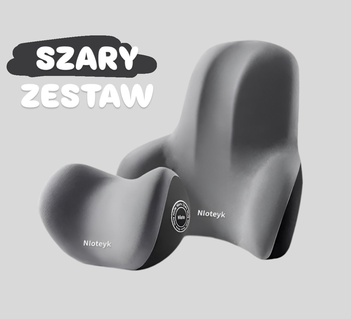 Ergonomiczna poduszka lędźwiowa z pianki memory 3 w 1 - do auta, biura i domu - Brązowy zestaw