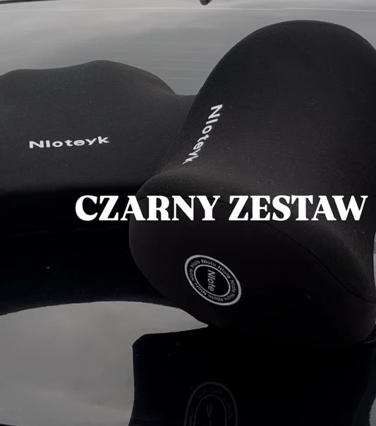 Ergonomiczna poduszka lędźwiowa z pianki memory 3 w 1 - do auta, biura i domu - Czarny zestaw